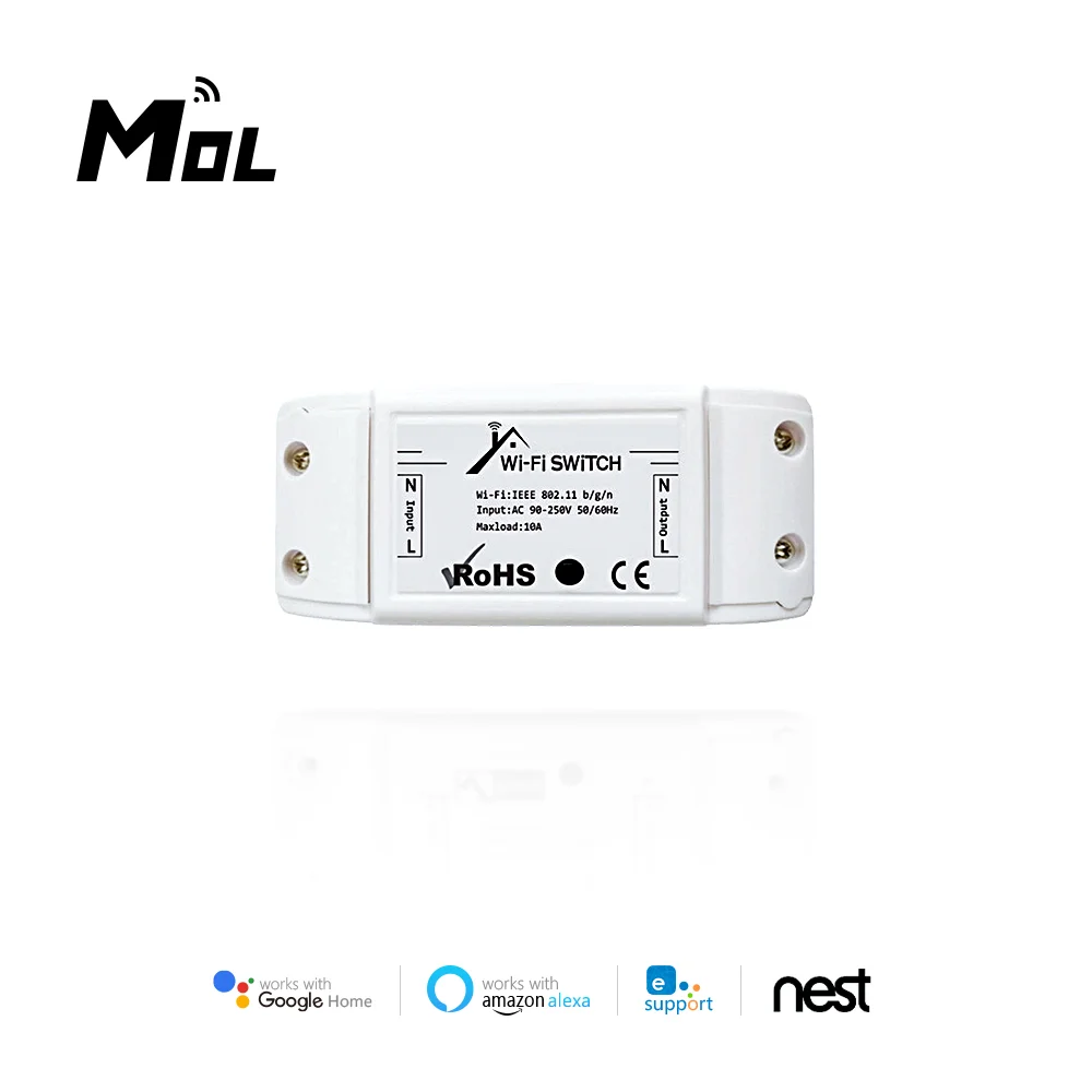 MOL eWelink Basic R2 Wifi DIY Smart Wireless Remote Switch Domotica Light Controller Module Work with Alexa Google Home eWeLink
MOL eWelink Basic R2 Wifi DIY Smart Wireless Remote Switch Domotica Light Controller Module Work with Alexa Google Home eWeLink