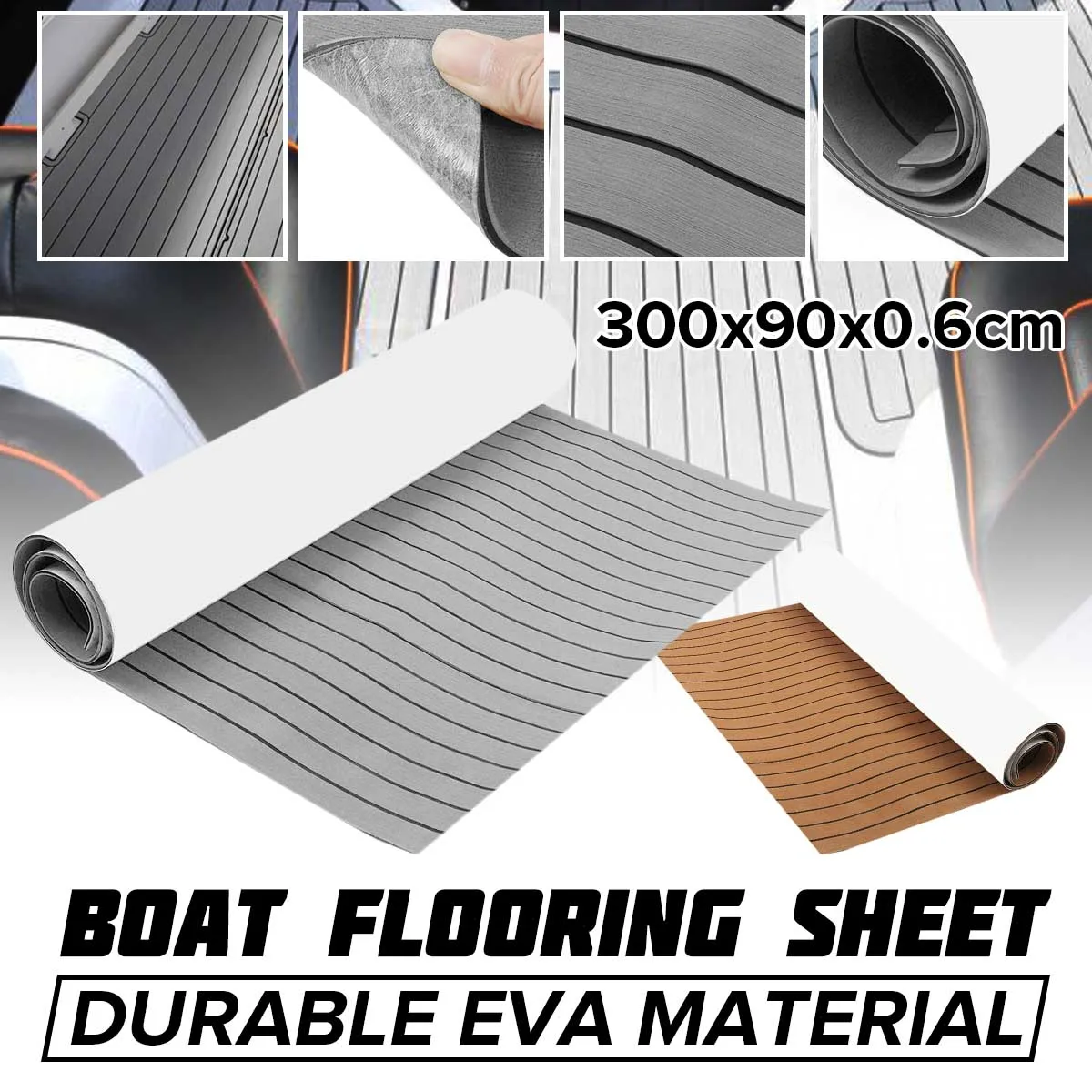 1Roll 900x3000x6mm EVA Foam Faux Teak Decking Sheet Brown/Gray Boat Deck Mat Anti-skid Marine Yacht Flooring Pad Self Adhesive
1Roll 900x3000x6mm EVA Foam Faux Teak Decking Sheet Brown/Gray Boat Deck Mat Anti-skid Marine Yacht Flooring Pad Self Adhesive