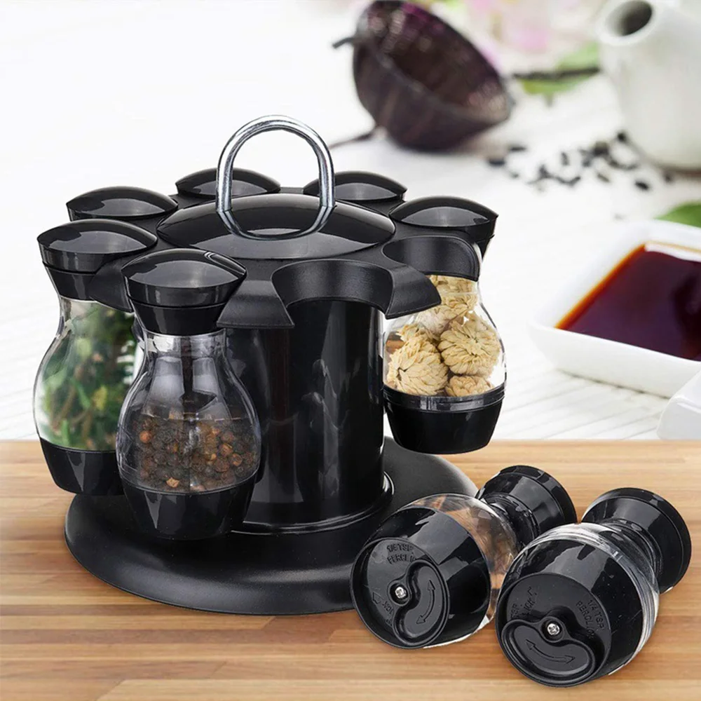 Rotating Cruet Condiment Seasoning Jars Set For Spices Pepper Sprays Bottles Salt Shakers Holder Kitchen Storage Rack Organizer
Rotating Cruet Condiment Seasoning Jars Set For Spices Pepper Sprays Bottles Salt Shakers Holder Kitchen Storage Rack Organizer