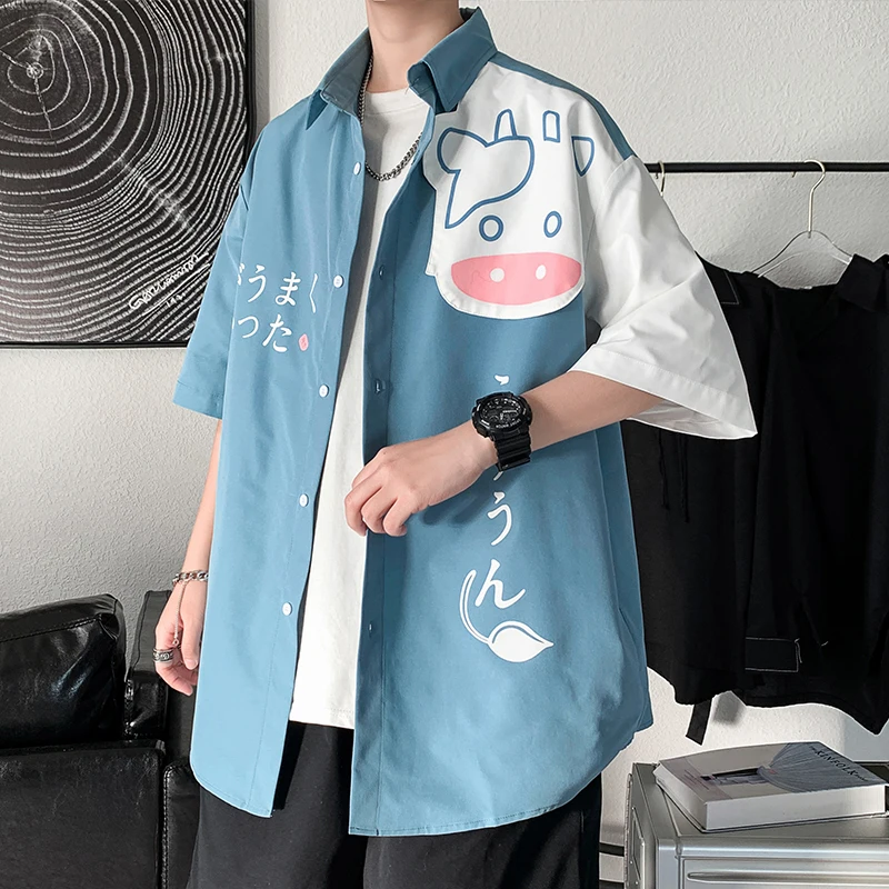 2021 New Arrival Men's Patchwork Printed Shirts Men Hawaiian Casual Shirts Male Short-sleeve Chic Blouses Tops White/Blue
2021 New Arrival Men's Patchwork Printed Shirts Men Hawaiian Casual Shirts Male Short-sleeve Chic Blouses Tops White/Blue