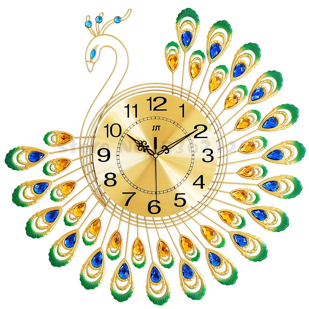 Metal Wall Clock Home Decoration Office Bracket Clock Modern Design Wall Mounted Mute Clock Peacock Pattern Hanging Watch Crafts
Metal Wall Clock Home Decoration Office Bracket Clock Modern Design Wall Mounted Mute Clock Peacock Pattern Hanging Watch Crafts