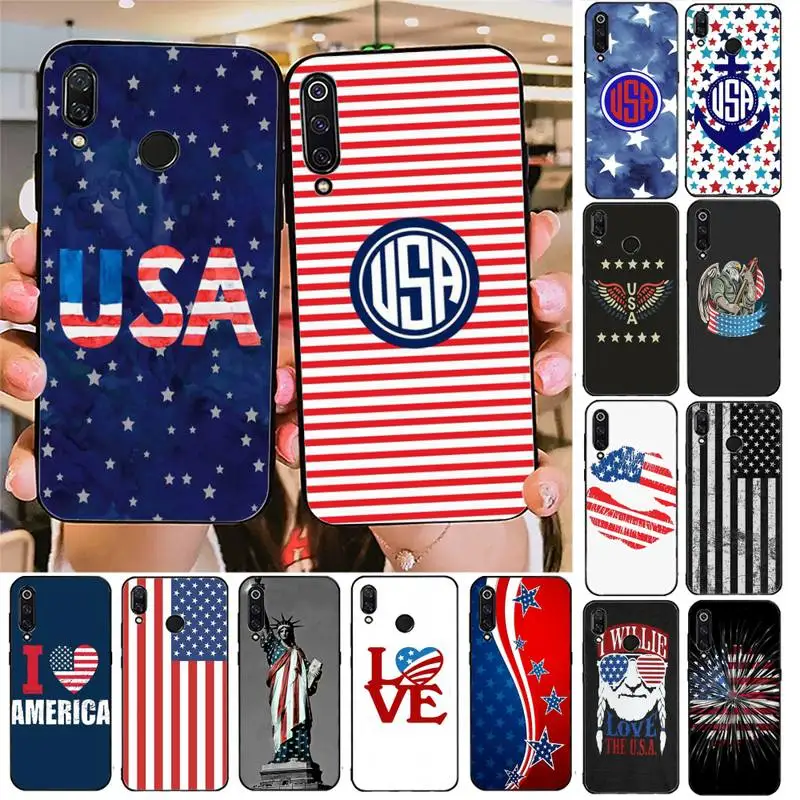 YNDFCNB американский флаг США силиконовый черный чехол для телефона Redmi note 8Pro 8T 6Pro 6A 9