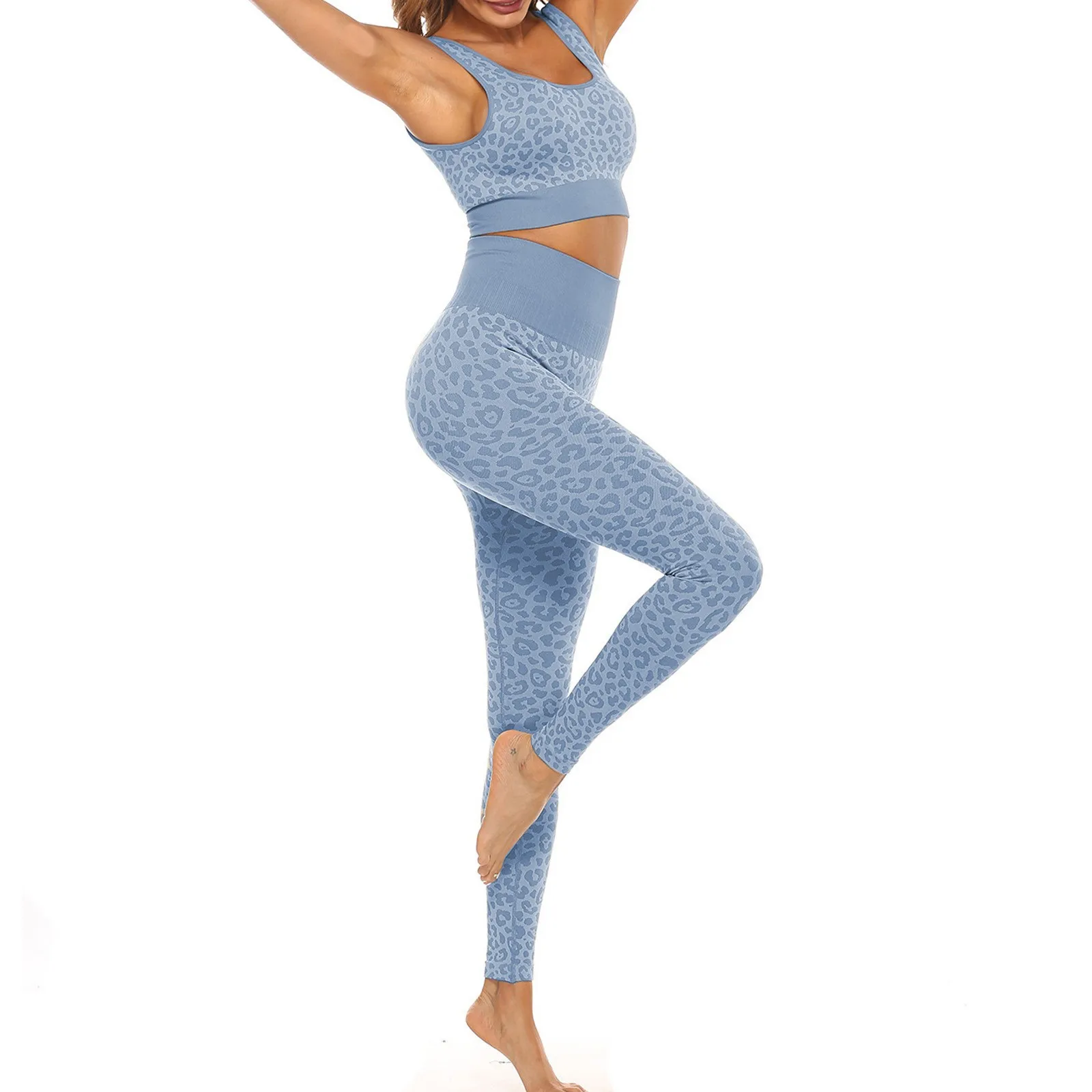 2021 New Women Yoga Sets Fashion Ladie Seamless Women's Tracksuit Leopard Print Tight Hip Sleeveless High Waist Yoga Suit
2021 New Women Yoga Sets Fashion Ladie Seamless Women's Tracksuit Leopard Print Tight Hip Sleeveless High Waist Yoga Suit