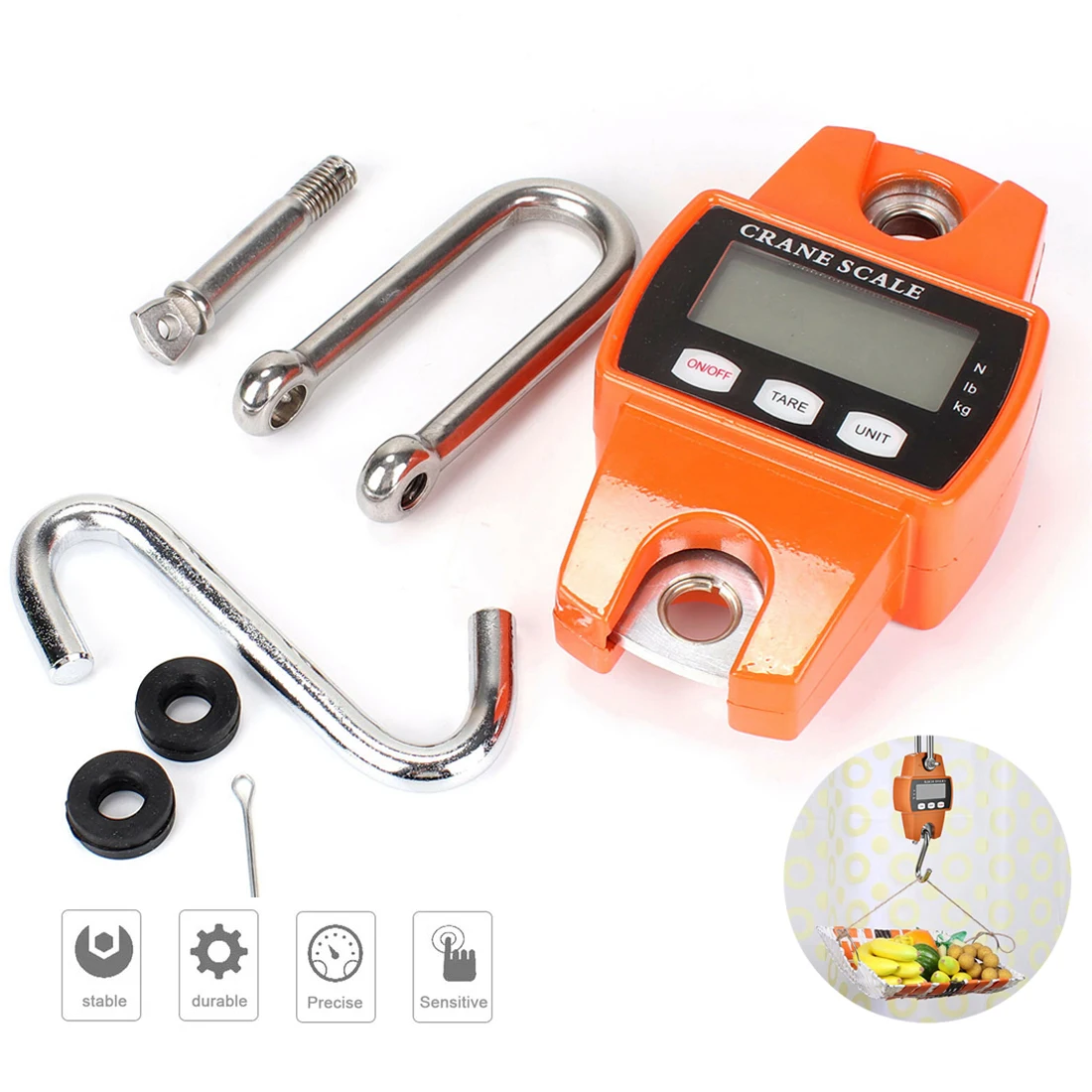 300 kg mini LCD digital portable electronic industrial heavy hook crane scale kitchen weight scale
300 kg mini LCD digital portable electronic industrial heavy hook crane scale kitchen weight scale