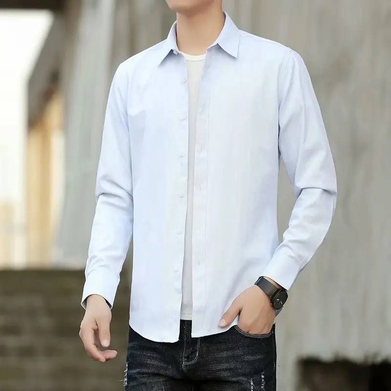 

Man Long Sleeve Shirt Business Affairs Leisure Self-cultivation Shirt Trend Male Long Sleeve Plaid Shirts