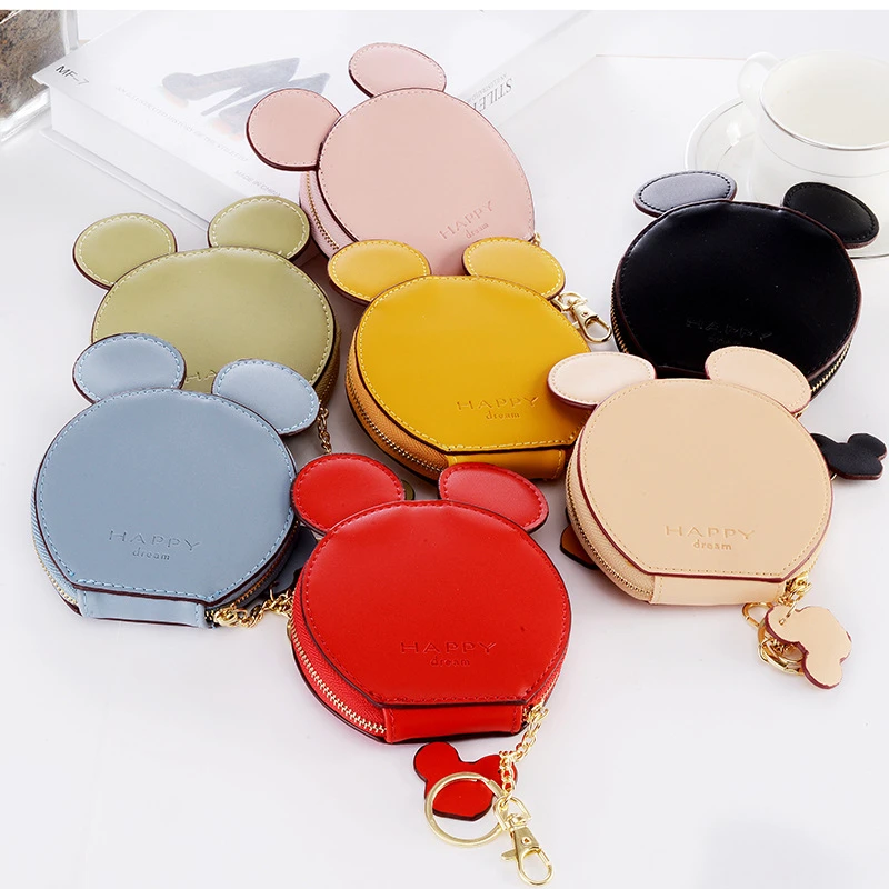 2020 Promotion Pu Polyester Character New Design Mickey Head Wallets Women Small Cute Key Chain Money Bags For Ladies Short | Багаж и