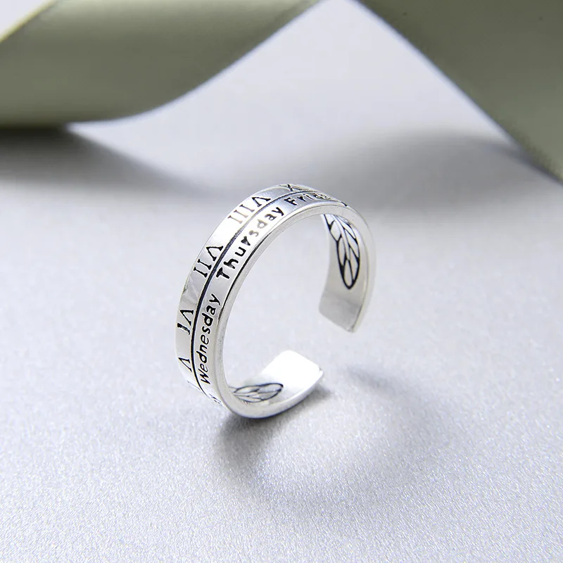 S925 Sterling Silver Vintage Thai Silver Style Engraved Roman Letter Opening Adjustable Ring Silver Jewelry
S925 Sterling Silver Vintage Thai Silver Style Engraved Roman Letter Opening Adjustable Ring Silver Jewelry
