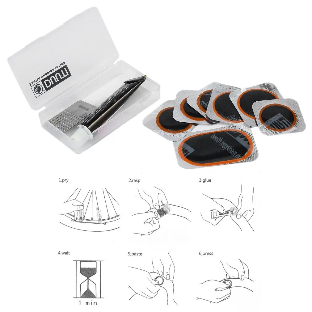 New Bike Cycling Bicycle Bike Repair Fix Kit Flat Rubber Tire Tyre Tube Patch Glue Set Bicycle Bike Repair Accessories Hot Sale
New Bike Cycling Bicycle Bike Repair Fix Kit Flat Rubber Tire Tyre Tube Patch Glue Set Bicycle Bike Repair Accessories Hot Sale