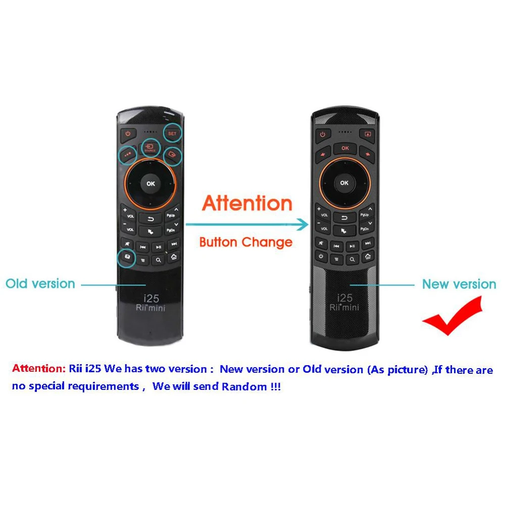 Original Rii i25A Russian English Hebrew Wireless Keyboard Air Mouse Rii i25 Remote For PC Smart Android TV Box T9 TX6 T95Q
Original Rii i25A Russian English Hebrew Wireless Keyboard Air Mouse Rii i25 Remote For PC Smart Android TV Box T9 TX6 T95Q