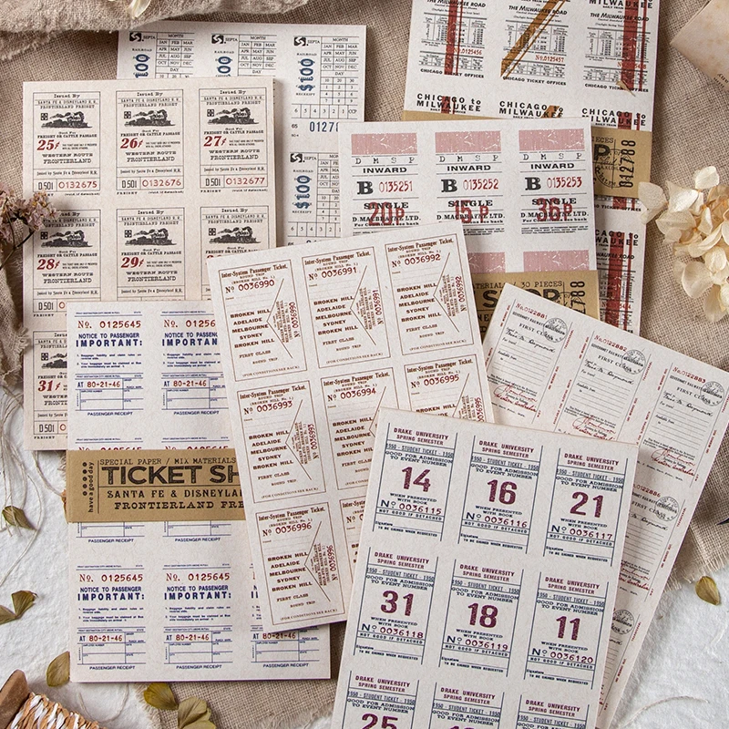Aesth 30pcs/pack Ticket Paper Vintage Materials for Diary Loose Leaf Scrapbook Paper Creative Journal Supplies Decoration Stamps
Aesth 30pcs/pack Ticket Paper Vintage Materials for Diary Loose Leaf Scrapbook Paper Creative Journal Supplies Decoration Stamps