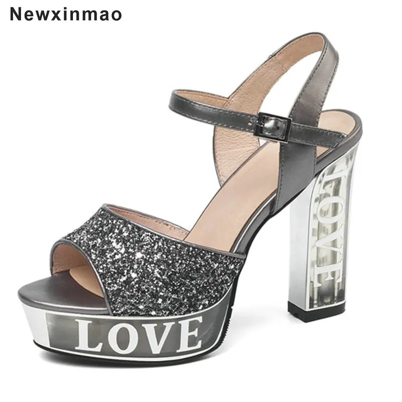Sexy Women Pumps High Heels Platsforms Peep Toe Sandals Genuine Leather Elegant Spring Summer Prom Night Club New Shoes Woman
Sexy Women Pumps High Heels Platsforms Peep Toe Sandals Genuine Leather Elegant Spring Summer Prom Night Club New Shoes Woman
