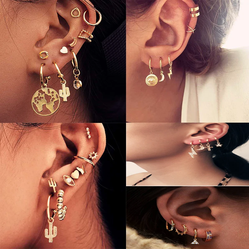 Ear Clips Gold For Women/Girls Vintage Fashion Mini Earrings Sets Dangling Earrings Stud Elegant Charm Jewelry Drop Earring Gift
Ear Clips Gold For Women/Girls Vintage Fashion Mini Earrings Sets Dangling Earrings Stud Elegant Charm Jewelry Drop Earring Gift