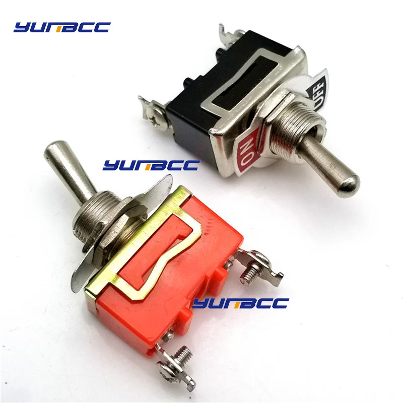 

5 Pcs E-TEN1021 New High Quality 15A 250V SPST 2 4 6 Terminal ON OFF Toggle Switch Self-locking Waterproof cap