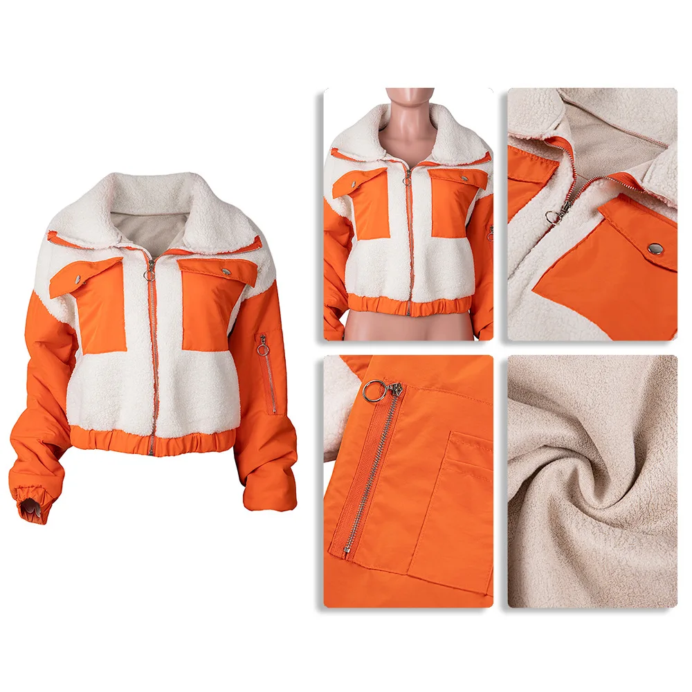 Patchwork Cashmere Winter Jacket Women Vintage Green Ornage Long Sleeve Stand Collar Pockets Zipper Short Coat Women Clothes
Patchwork Cashmere Winter Jacket Women Vintage Green Ornage Long Sleeve Stand Collar Pockets Zipper Short Coat Women Clothes