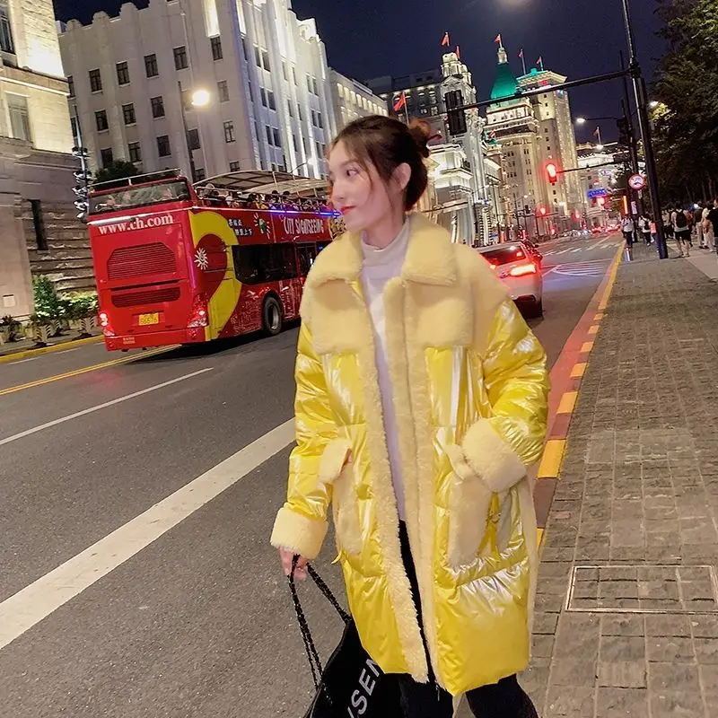 Women 2020 Winter Lamb Hair Down Jacket Female Loose Fur Collar Patchwork White Duck Down Outwear Casual Loose Warm Outwear L804
Women 2020 Winter Lamb Hair Down Jacket Female Loose Fur Collar Patchwork White Duck Down Outwear Casual Loose Warm Outwear L804