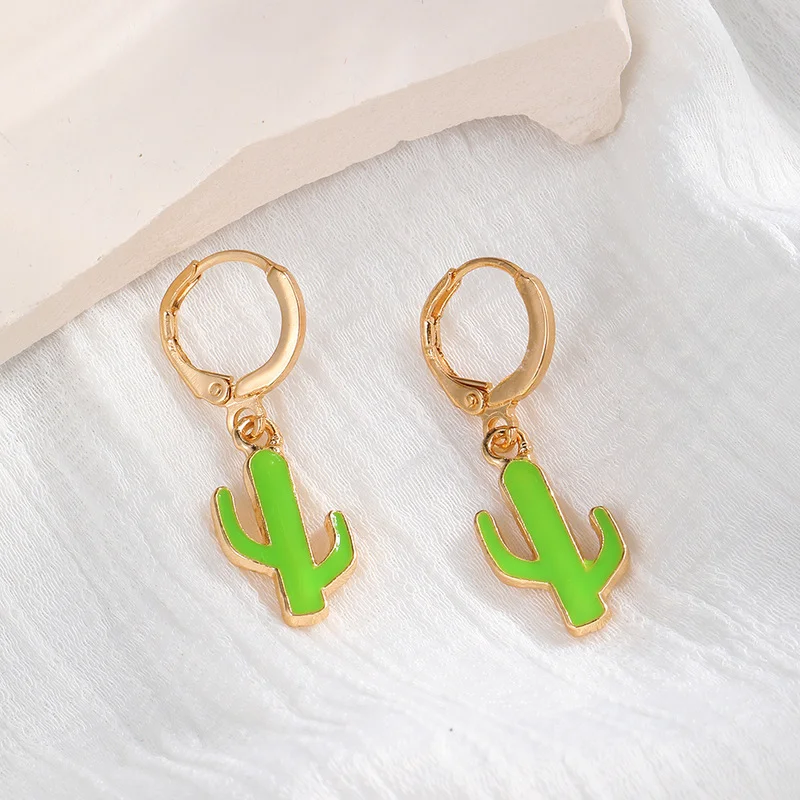 LOVOACC Creative Green Enamel Cartoon Cactus Pendant Earrings for Women Ladies Gold Color Hollow Circle Earrings Accessories
LOVOACC Creative Green Enamel Cartoon Cactus Pendant Earrings for Women Ladies Gold Color Hollow Circle Earrings Accessories