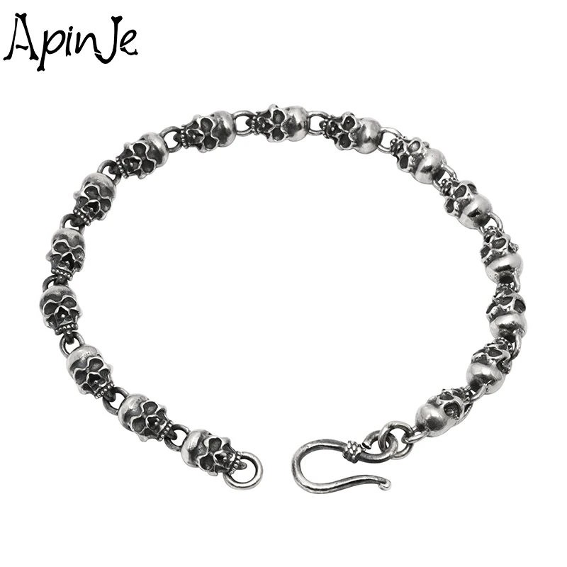 Apinje 925 пробы серебряный браслет с черепом для мужчин и женщин, мужские пары, панк, хип-хоп, ювелирные изделия, подарки
Apinje 925 пробы серебряный браслет с черепом для мужчин и женщин, мужские пары, панк, хип-хоп, ювелирные изделия, подарки