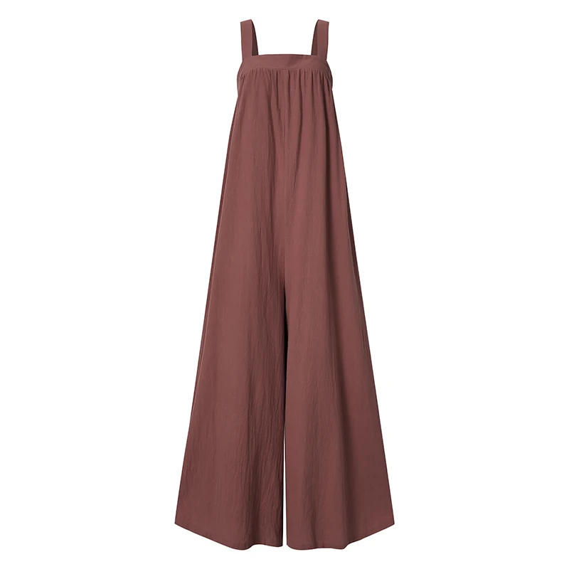 2021 Summer Wide Leg Jumpsuits ZANZEA Fashion Sleeveless Overalls Women Casual Solid Long Rompers Female Playsuits Plus Size
2021 Summer Wide Leg Jumpsuits ZANZEA Fashion Sleeveless Overalls Women Casual Solid Long Rompers Female Playsuits Plus Size