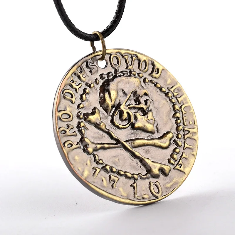 Game Series Uncharted 4 A Thief's End Metal Pendant Necklace Collection Pirate Gold Coin Skull Theme Jewelry | Украшения и