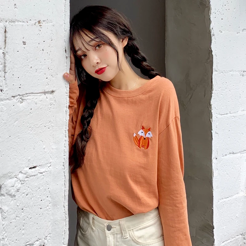 

Online Celebrity Long Sleeve T-shirt Women's Spring and Autumn Thin 2021 New Korean Style Loose Ins Hong Kong Style Flavor Idle