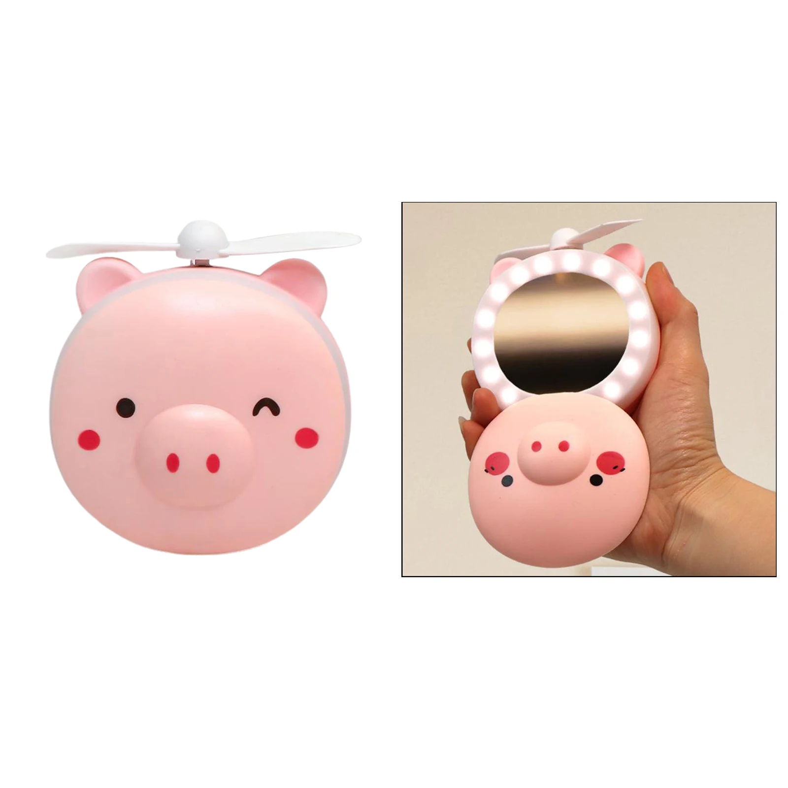 3in1 Piggy Mini Makeup Mirror Cooling Fan LED Light USB Rechargeable Indoor
3in1 Piggy Mini Makeup Mirror Cooling Fan LED Light USB Rechargeable Indoor