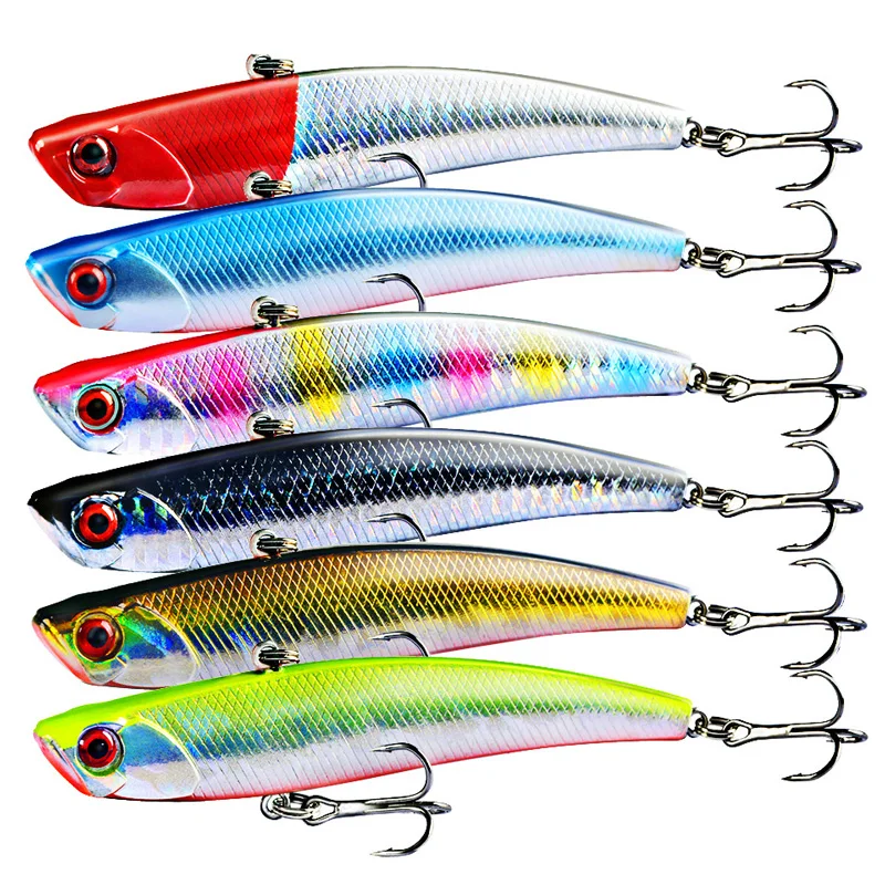 

1pcs 9.5cm 23g Hard VIB Lures Fishing Minnow Bait Treble Hooks Sinking Crankbait Wobblers Fishing Tackle 3DEyes