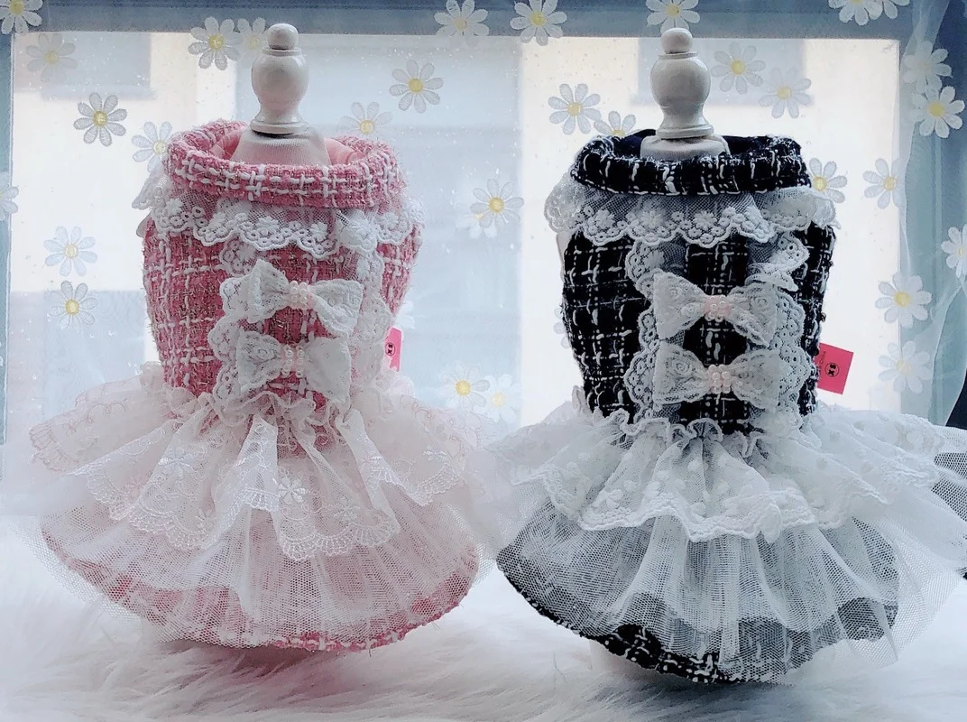 Dress Clothing Dogs Bowknot Skirt Pet Dog Clothes Lace Plaid Sweet Costume Cute Cotton Korean Chihuahua Autumn Winter Pink Chien
Dress Clothing Dogs Bowknot Skirt Pet Dog Clothes Lace Plaid Sweet Costume Cute Cotton Korean Chihuahua Autumn Winter Pink Chien