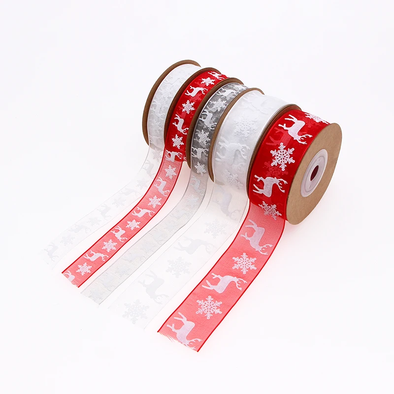 15mm/25mm 10m/lot X-mas Organza Printed Deer Snowflake Nastro Gift Wrapping Party Christmas Ribbons Crafts Decoration
15mm/25mm 10m/lot X-mas Organza Printed Deer Snowflake Nastro Gift Wrapping Party Christmas Ribbons Crafts Decoration