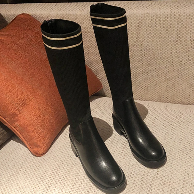 Women 2021 New Stretch Knee High Boots Big Size Fashion Female Modern Boots Autumn Winter Ladies 5 CM Heels Zippers Shoes
Women 2021 New Stretch Knee High Boots Big Size Fashion Female Modern Boots Autumn Winter Ladies 5 CM Heels Zippers Shoes