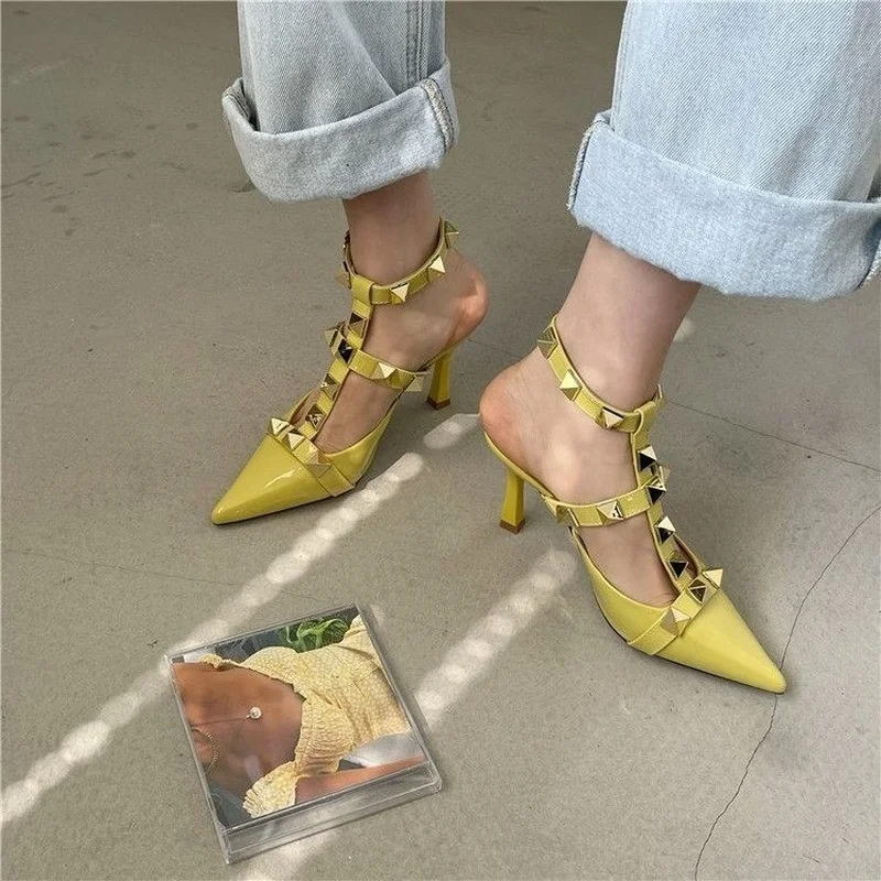 New Pumps Woman Shoes Summer The High Heel All-match Comfort Women Sandals Thin Heel Lady Wedding Shoes Pointed Toe Rivets Shoes
New Pumps Woman Shoes Summer The High Heel All-match Comfort Women Sandals Thin Heel Lady Wedding Shoes Pointed Toe Rivets Shoes