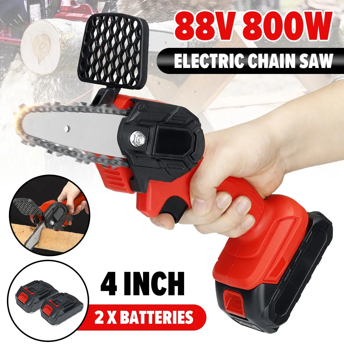 New 800W 88VF 4 Inch Mini Electric Saw Chainsaw Garden Tree Logging Saw Woodworking Tools Wood Cutters For Makiita 18V Battery
New 800W 88VF 4 Inch Mini Electric Saw Chainsaw Garden Tree Logging Saw Woodworking Tools Wood Cutters For Makiita 18V Battery
