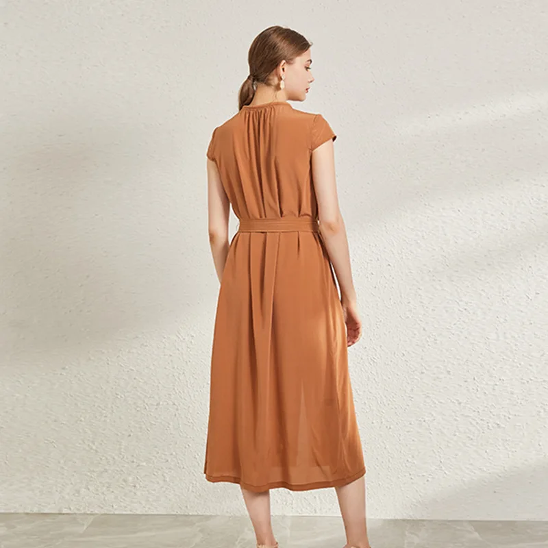 100% mulberry silk 2020 summer new style long lace-up waist slimming silk dress women
100% mulberry silk 2020 summer new style long lace-up waist slimming silk dress women