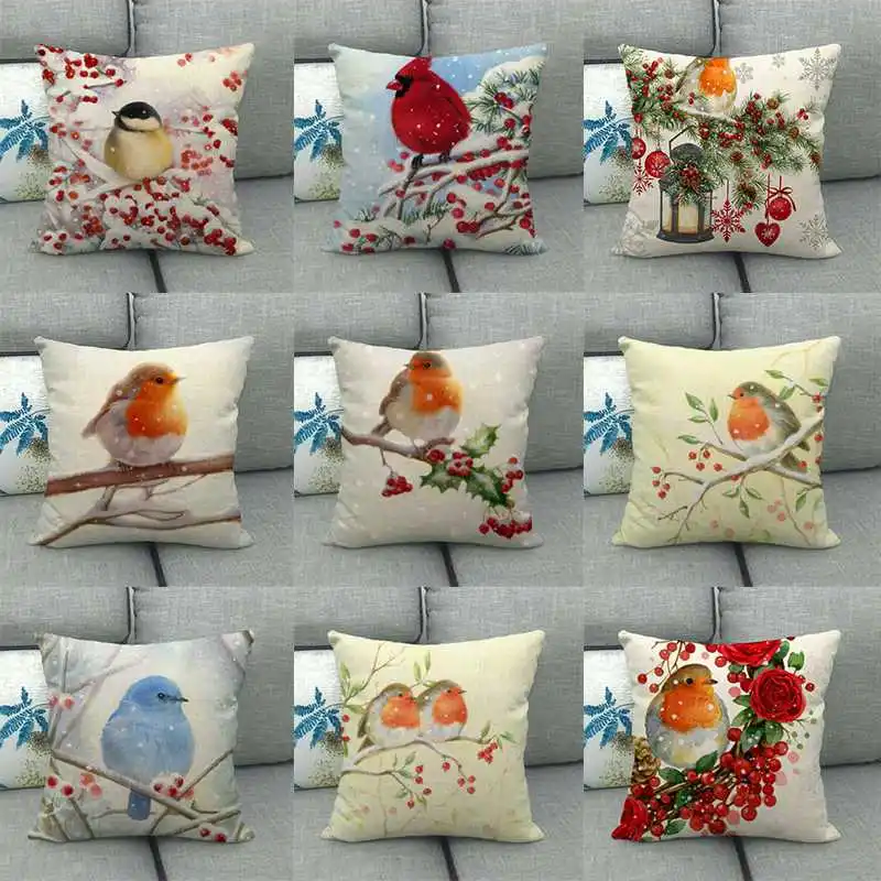 Winter Christmas Redbreast Bird Linen Throw Pillow Case Cushion Cover For Home Room Decor
Winter Christmas Redbreast Bird Linen Throw Pillow Case Cushion Cover For Home Room Decor