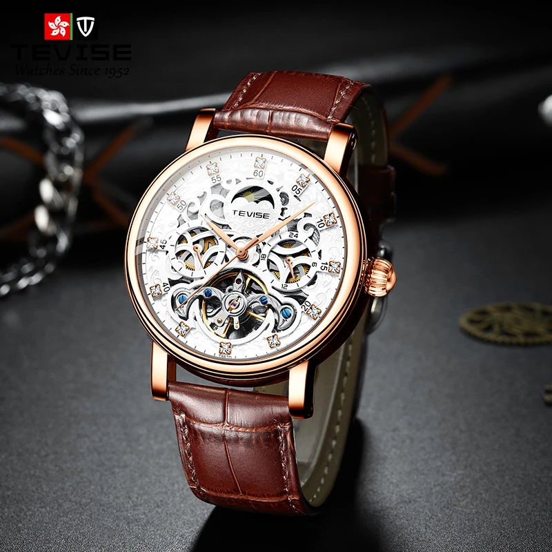 Luxury Brand Tevise Men's Mechanical Automatic Watch Man Cool 3D Hollow Zirconium Diamond Embellished Waterproof Watch
Luxury Brand Tevise Men's Mechanical Automatic Watch Man Cool 3D Hollow Zirconium Diamond Embellished Waterproof Watch