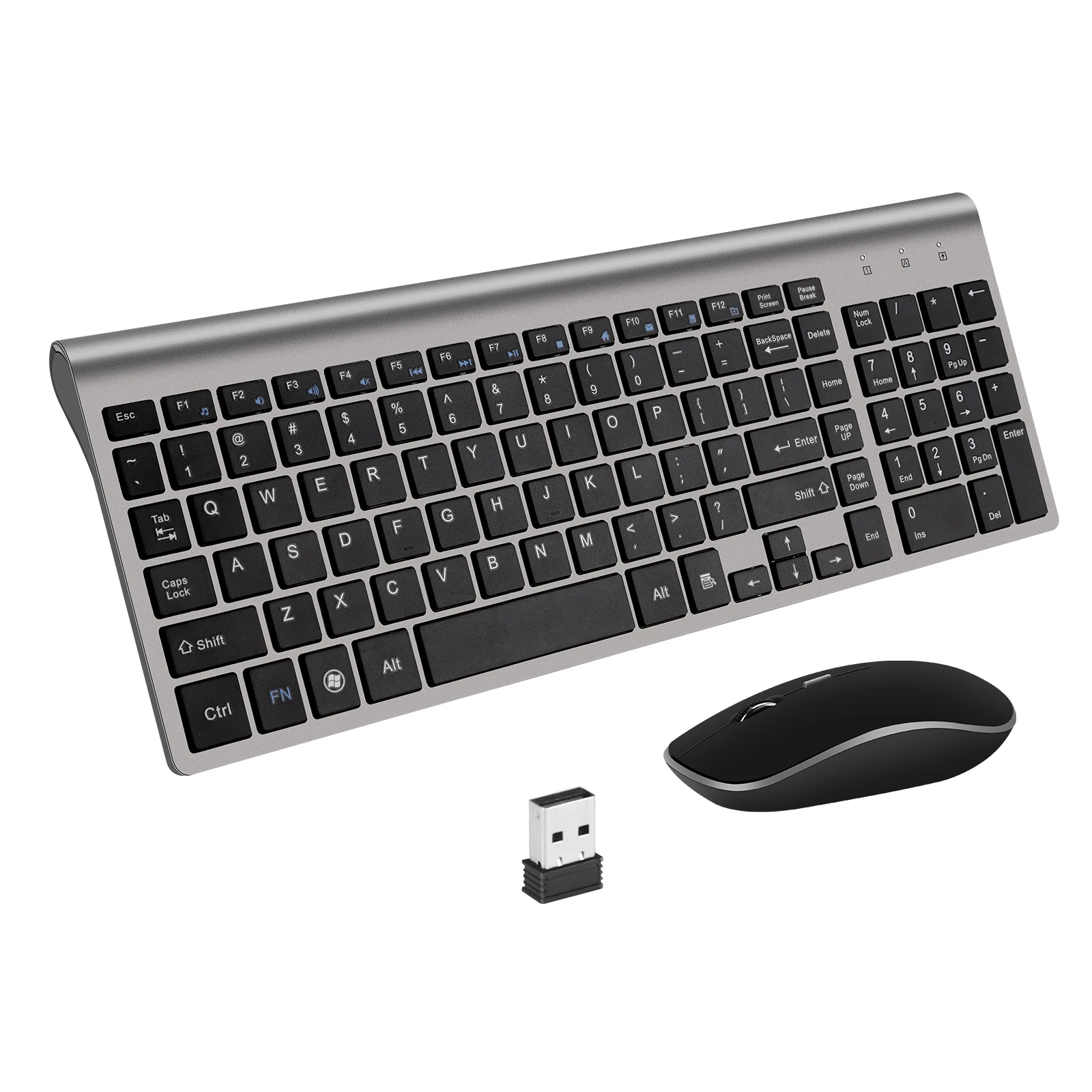E168 2.4G Wireless Silent Keyboard and Mouse Mini Multimedia Full-size Keyboard Mouse Combo Set For Notebook Laptop Desktop PC
E168 2.4G Wireless Silent Keyboard and Mouse Mini Multimedia Full-size Keyboard Mouse Combo Set For Notebook Laptop Desktop PC