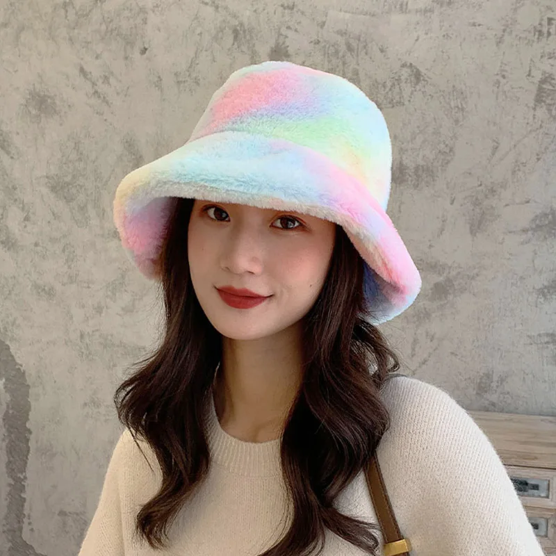 Tie Dye Bucket Hat for Women Double-Side-Wear Reversible Fisherman Cap Fluffy Winter Warmer Rainbow Hat TT@88
Tie Dye Bucket Hat for Women Double-Side-Wear Reversible Fisherman Cap Fluffy Winter Warmer Rainbow Hat TT@88