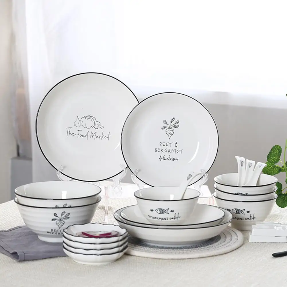Studyset 26Pcs/Set Simple Pattern Stackable Ceramic Tableware Bowl Plate Chopsticks Spoon Set
Studyset 26Pcs/Set Simple Pattern Stackable Ceramic Tableware Bowl Plate Chopsticks Spoon Set