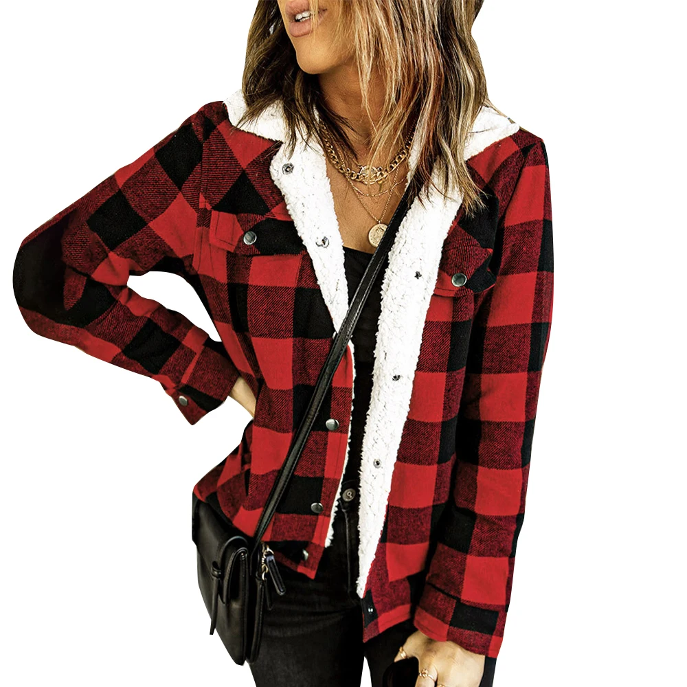 Christmas Women Plaid Printing Turn-down Collar Coat Long Sleeve Casual Knitted Winter Ladies Jacket Fur Soft Party Streetwear
Christmas Women Plaid Printing Turn-down Collar Coat Long Sleeve Casual Knitted Winter Ladies Jacket Fur Soft Party Streetwear