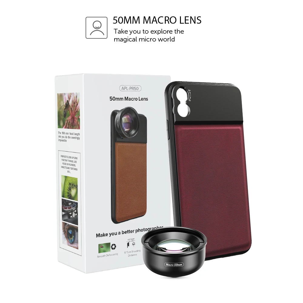 APEXEL HD professional phone lens 50mm super macro lens with back phone case for iPhone 7 8 x xs max Samsung s10 all smartphone
APEXEL HD professional phone lens 50mm super macro lens with back phone case for iPhone 7 8 x xs max Samsung s10 all smartphone