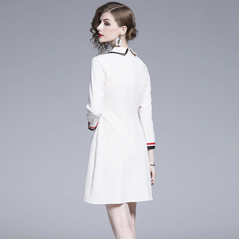 Girls Bees Beading Bowknot Striped Women Dress 2020 Spring Autumn Long Sleeve Sweet Mini Dresses Vintage Female Vestidos 
Girls Bees Beading Bowknot Striped Women Dress 2020 Spring Autumn Long Sleeve Sweet Mini Dresses Vintage Female Vestidos