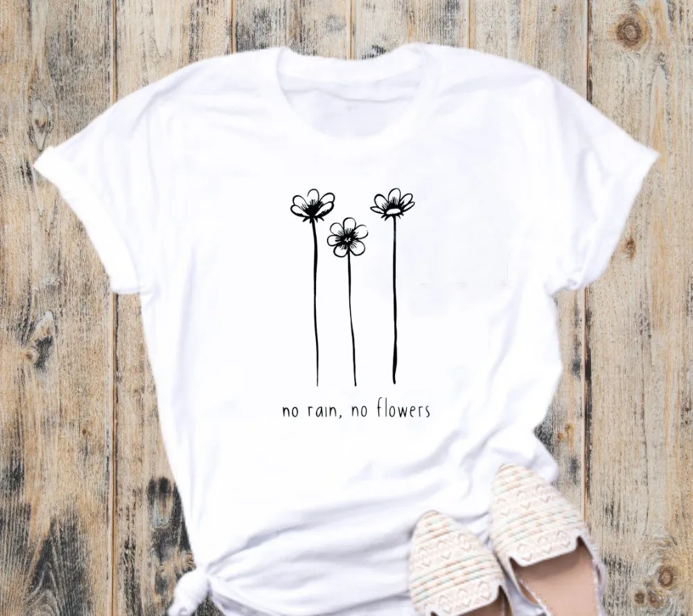 100% Pure Cotton T Shirt No Rain No Flowers Letter lotus Print Women Short Sleeve O Neck Loose Tshirt Summer Causal Tee Shirt
100% Pure Cotton T Shirt No Rain No Flowers Letter lotus Print Women Short Sleeve O Neck Loose Tshirt Summer Causal Tee Shirt