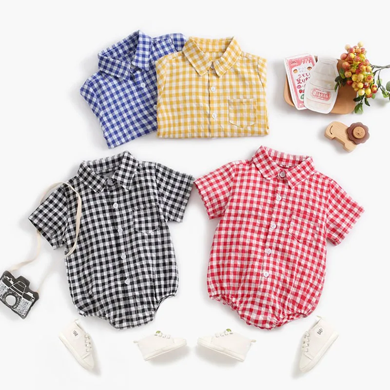 Baby Boys Romper Summer Infant Cotton Lattice Short Sleeve Shirt Newborn Rompers New Born Baby Girls Jumpsuit Baby Boy Clothes
Baby Boys Romper Summer Infant Cotton Lattice Short Sleeve Shirt Newborn Rompers New Born Baby Girls Jumpsuit Baby Boy Clothes