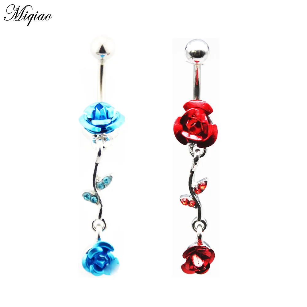 Miqiao 1 Pcs Piercing Jewelry Blue Enchantress Rose Flower Pendant Belly Button Ring Popular In Europe and America
Miqiao 1 Pcs Piercing Jewelry Blue Enchantress Rose Flower Pendant Belly Button Ring Popular In Europe and America