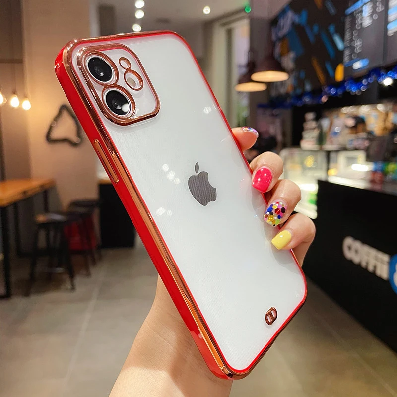 Luxury Plating Clear Soft TPU Square Frame Case For iPhone 12 11 Pro Max Mini X XR XS 7 8 Pus SE 2020 Camera Protection Cover
Luxury Plating Clear Soft TPU Square Frame Case For iPhone 12 11 Pro Max Mini X XR XS 7 8 Pus SE 2020 Camera Protection Cover