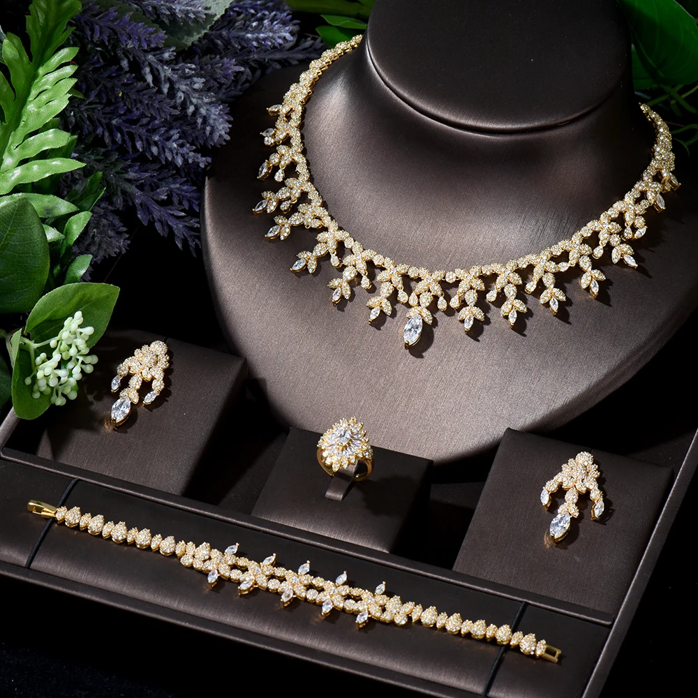 HIBRIDE New Design Bright Crystal Full Micro CZ Pave Necklace Wedding Bridal Jewelry Sets Luxury Dubai Dinner Dress Party N-316
HIBRIDE New Design Bright Crystal Full Micro CZ Pave Necklace Wedding Bridal Jewelry Sets Luxury Dubai Dinner Dress Party N-316