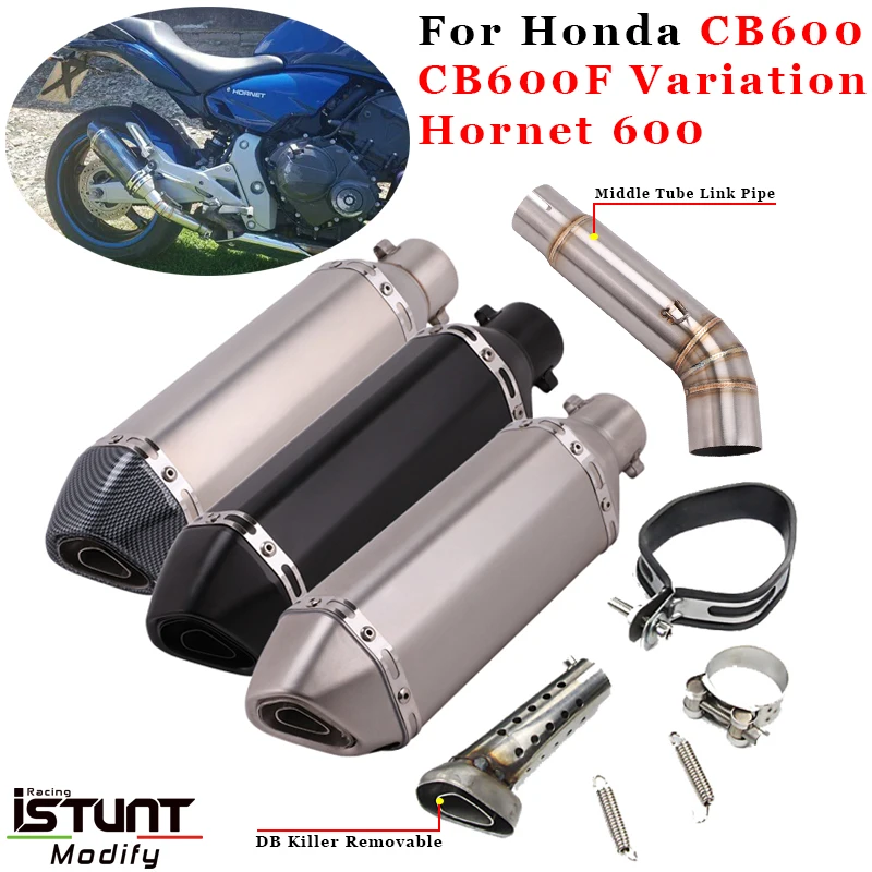 

Slip on For Honda CBF600N CB600 CB600F Variation Hornet 600 Motorcycle Exhaust Escape Middle Link Pipe Muffler DB Killer