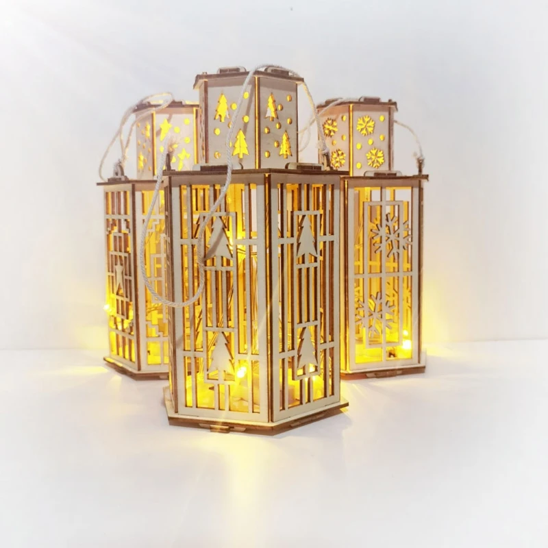 Christmas DIY Wooden Hexagon Lantern Xmas Tree/Five-pointed Star/Snowflake Pattern LED Night Light Home Decor Ornaments
Christmas DIY Wooden Hexagon Lantern Xmas Tree/Five-pointed Star/Snowflake Pattern LED Night Light Home Decor Ornaments