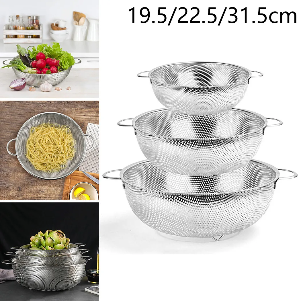 Stainless Steel Drain Basket Strainer Rice Washing Filter Vegetables Fruits Basket Kitchen Accessories Micro-Perforated Colander
Stainless Steel Drain Basket Strainer Rice Washing Filter Vegetables Fruits Basket Kitchen Accessories Micro-Perforated Colander