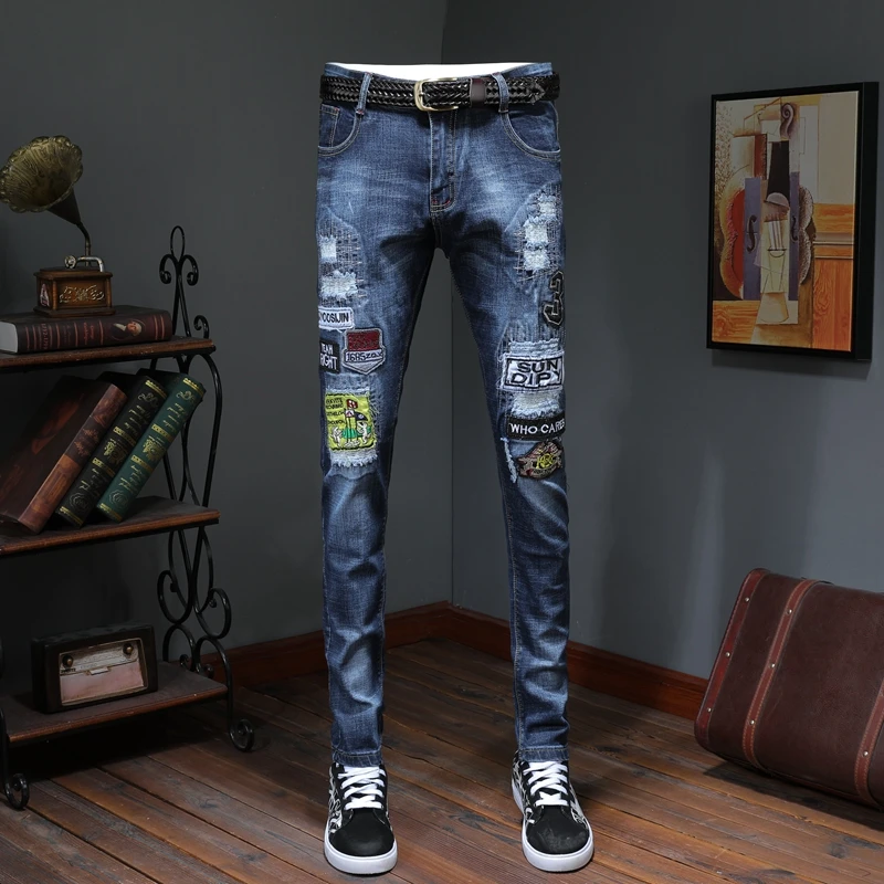2019 fashion new men's casual hole jeans / Men's washed slim fits denim trousers pants cowboy denim trousers
2019 fashion new men's casual hole jeans / Men's washed slim fits denim trousers pants cowboy denim trousers
