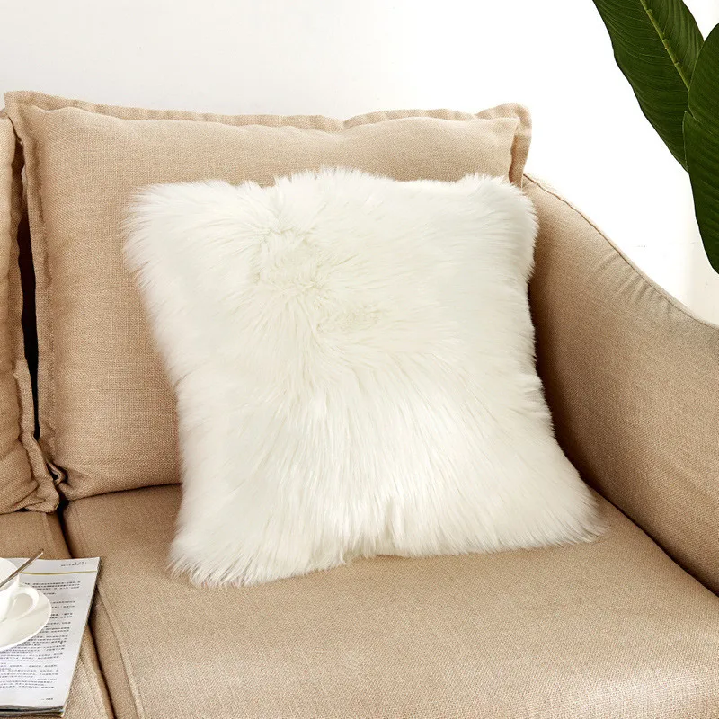White Plush Faux Wool Fur Cushion Cover Soft Fluffy Throw Pillow Cases Home Decor Bed Sofa Decorative Pillowcase Autumn Winter
White Plush Faux Wool Fur Cushion Cover Soft Fluffy Throw Pillow Cases Home Decor Bed Sofa Decorative Pillowcase Autumn Winter